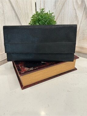 Banana Republic Black and Gold Interior Logo Clutch
